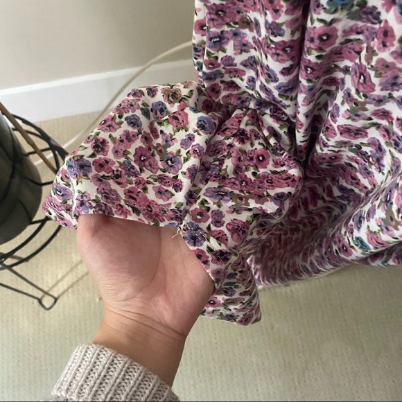 White Purple Floral Tie Strap Mini Summer Dress - Picture 6 of 6